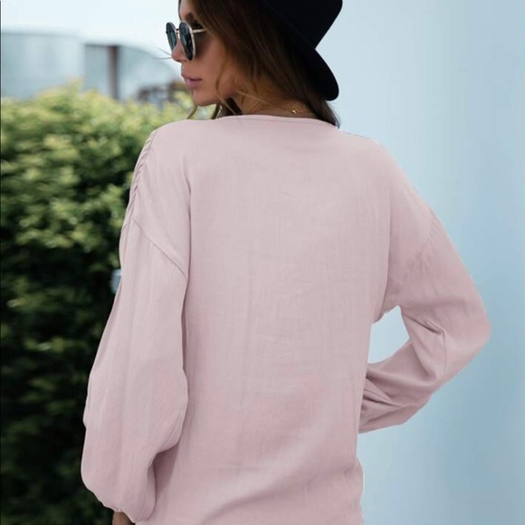 Ruched V neck Blouse🌸 3 for $25. - Picture 4 of 11